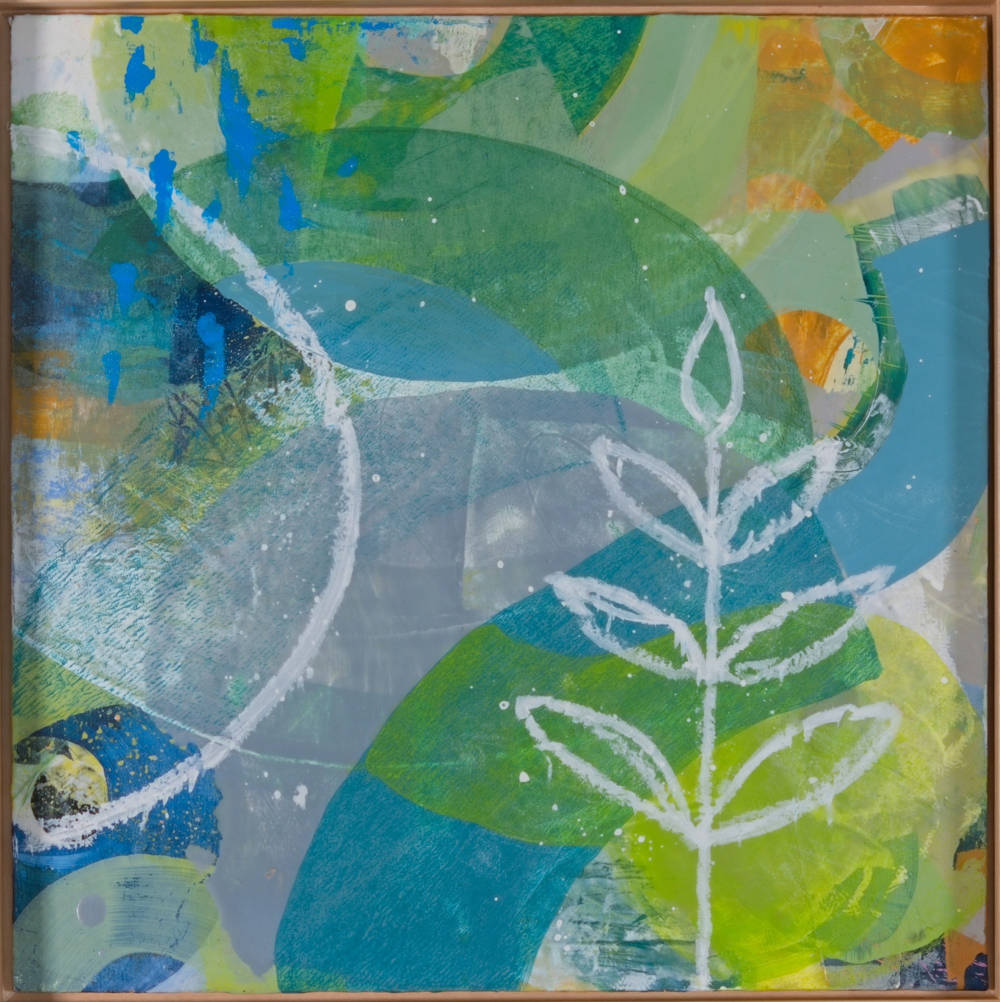 New Growth. Acrylic on wood panel, 12 × 12 in.
