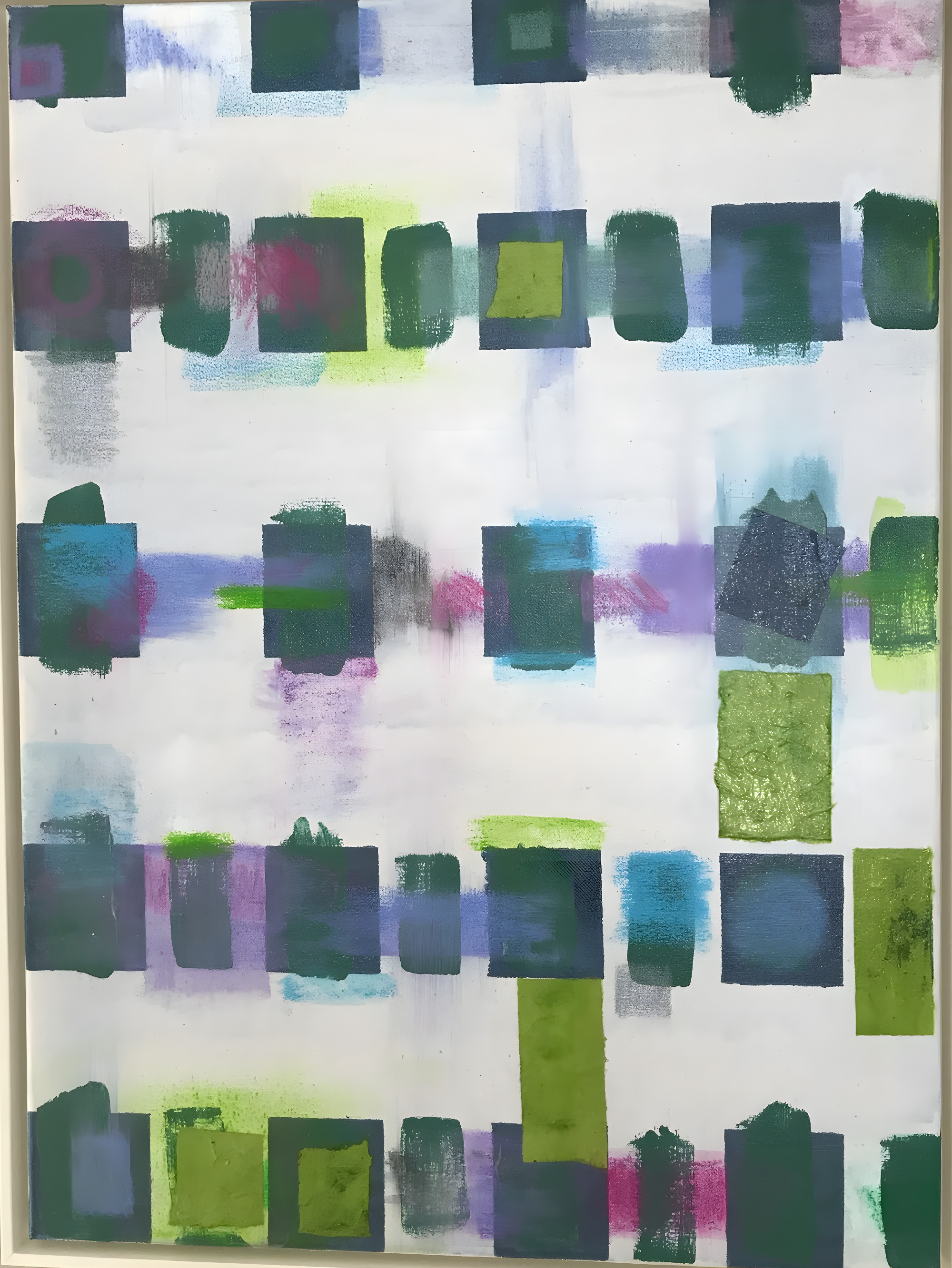 Purple and Green. Mixed media, 18 × 24 in.